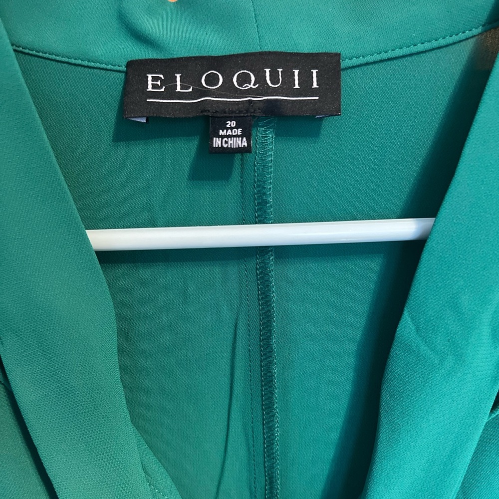 ELOQUII flutter sleeve bow tie blouse - Picture 2 of 6